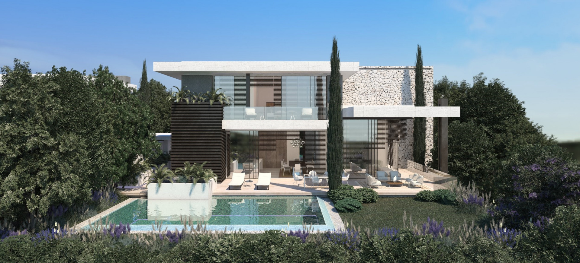 Complejo en plano de villas modernas en venta en La Quinta - Benahavis