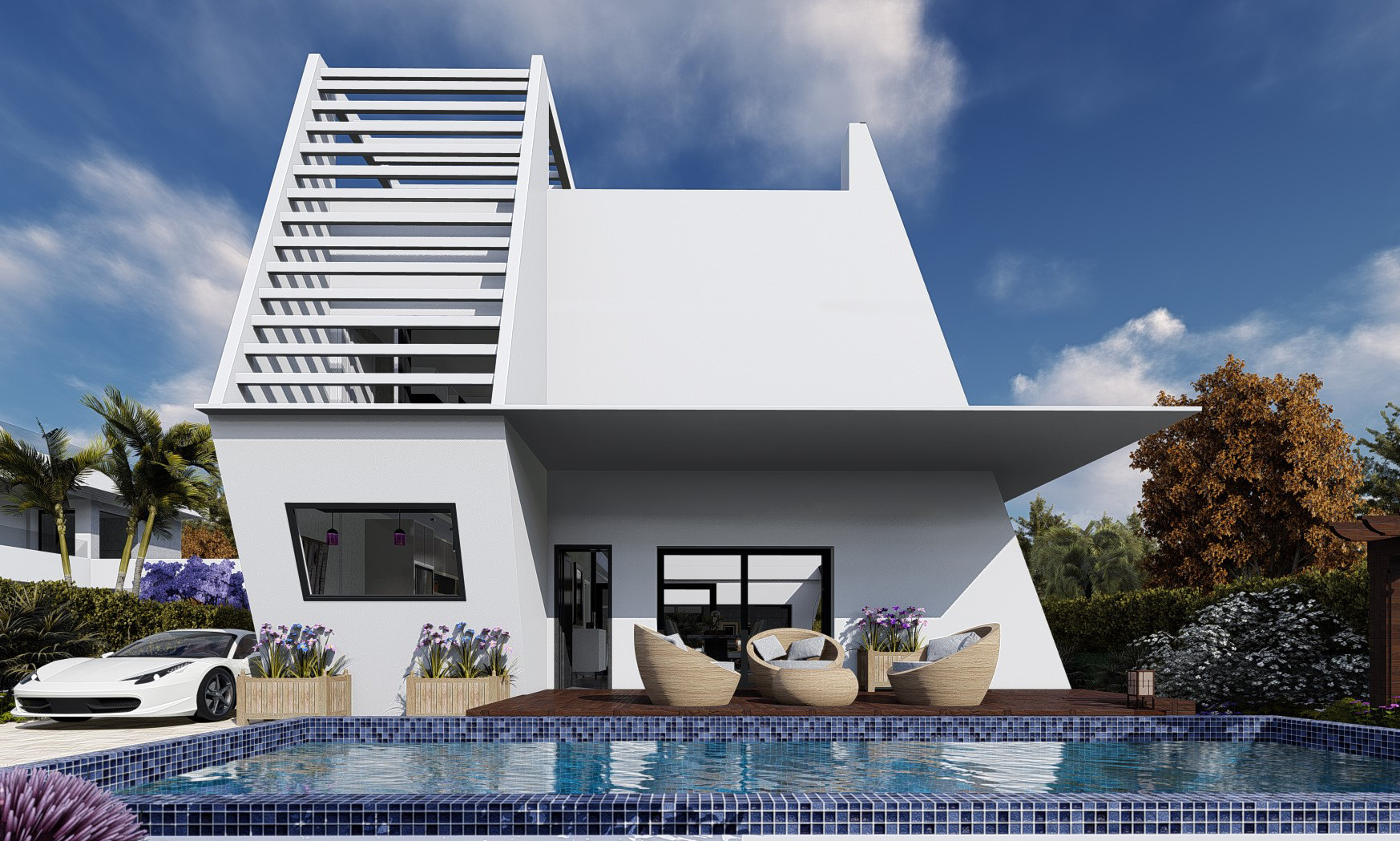 Off plan complex of luxury modern villas in Benalmádena Costa – Puerto Marina