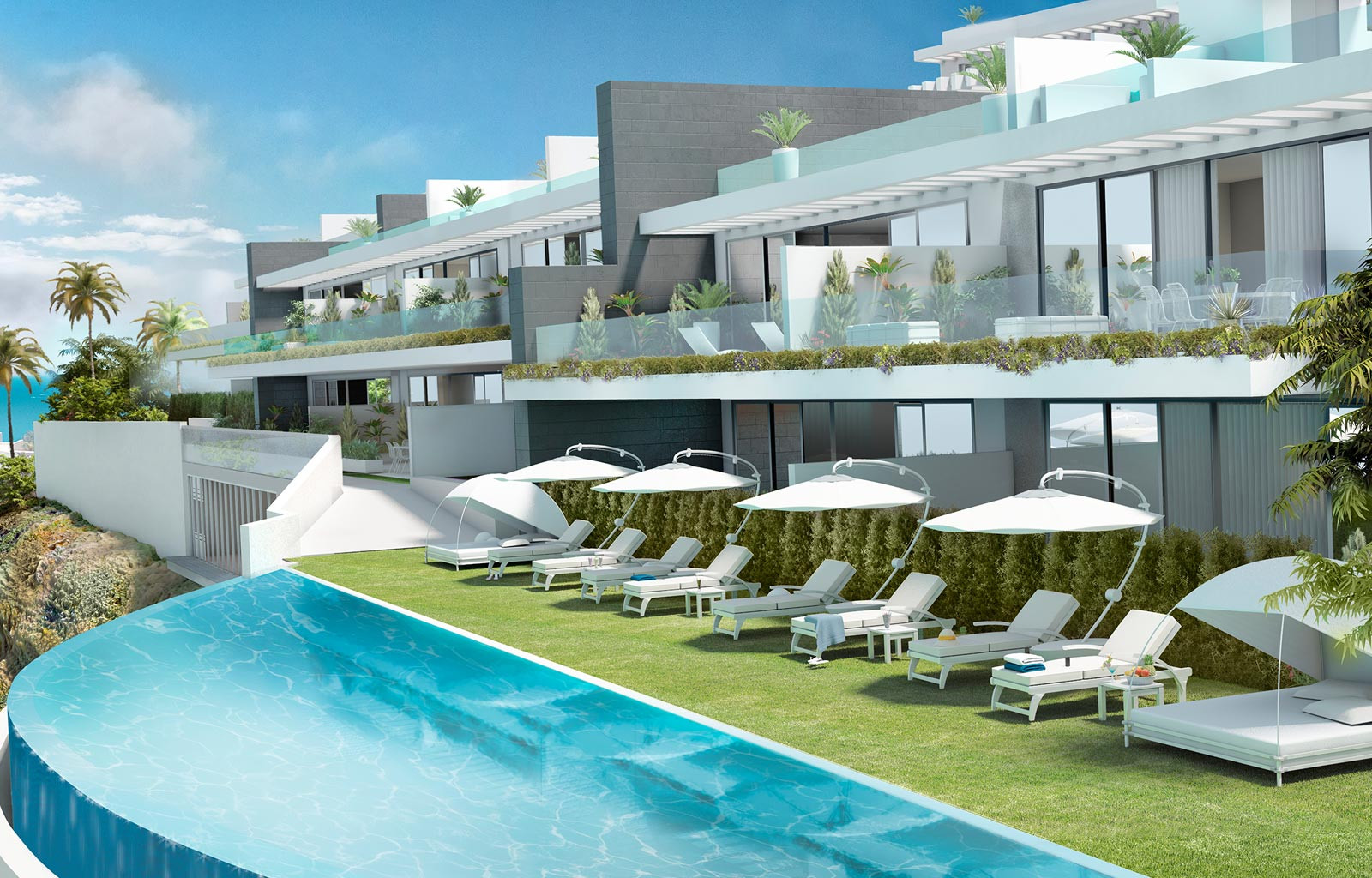 Off plan boutique complex of modern apartments and penthouses for sale in Fuengirola