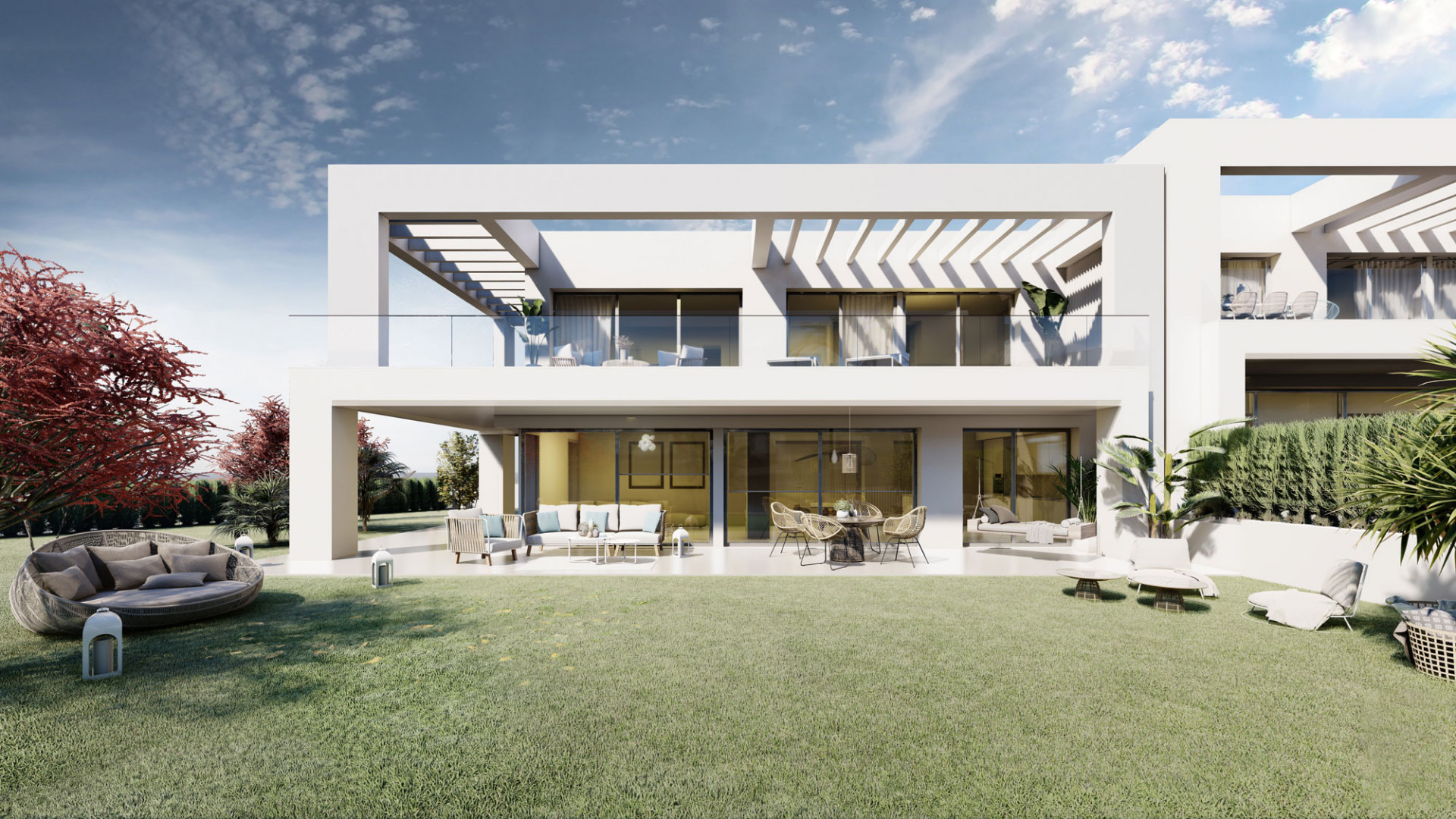 Villas de estilo moderno de lujo en primera línea de golf en venta en Sotogrande