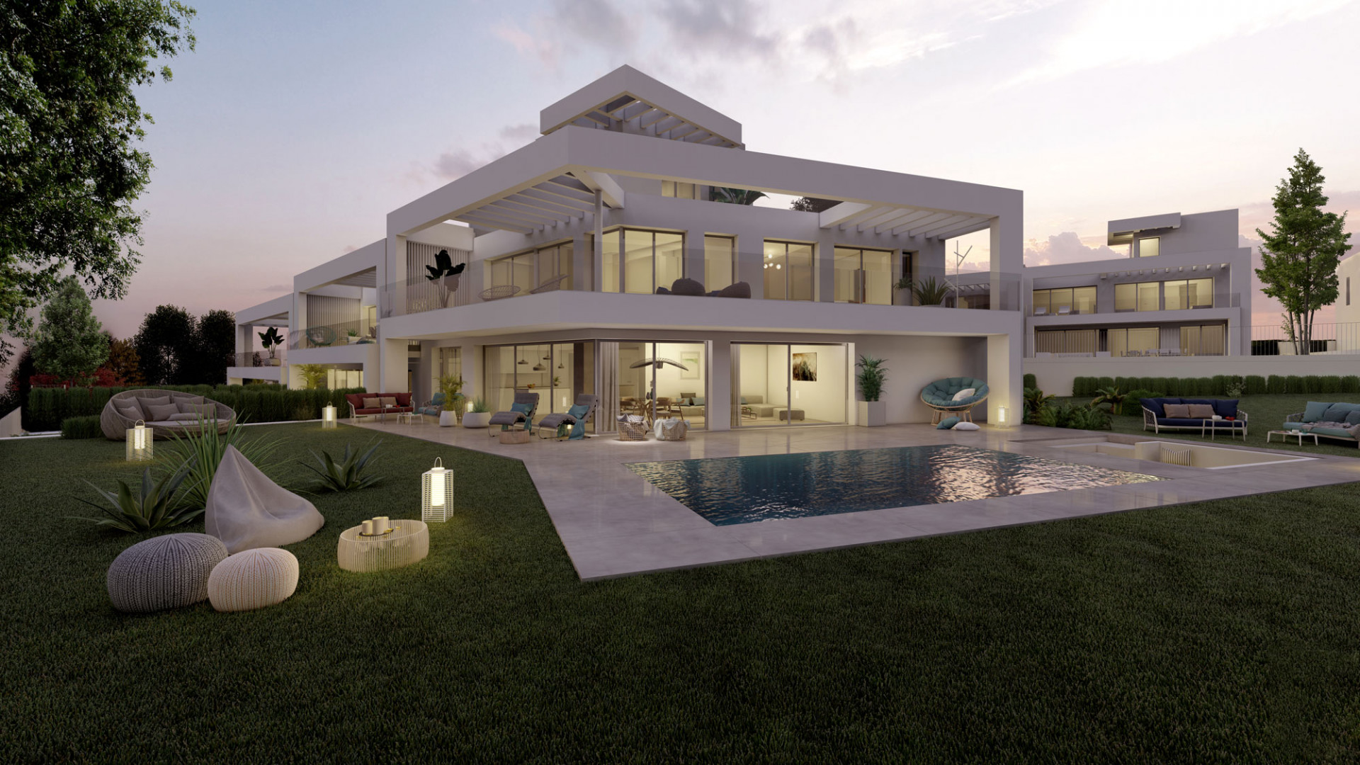 Front line golf luxury modern style villas for sale in Sotogrande