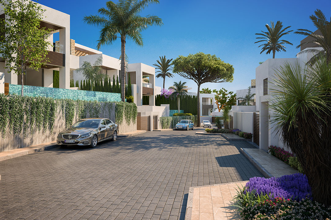 Complex of contemporary detached villas for sale in Marbella downtown - Golden Mile