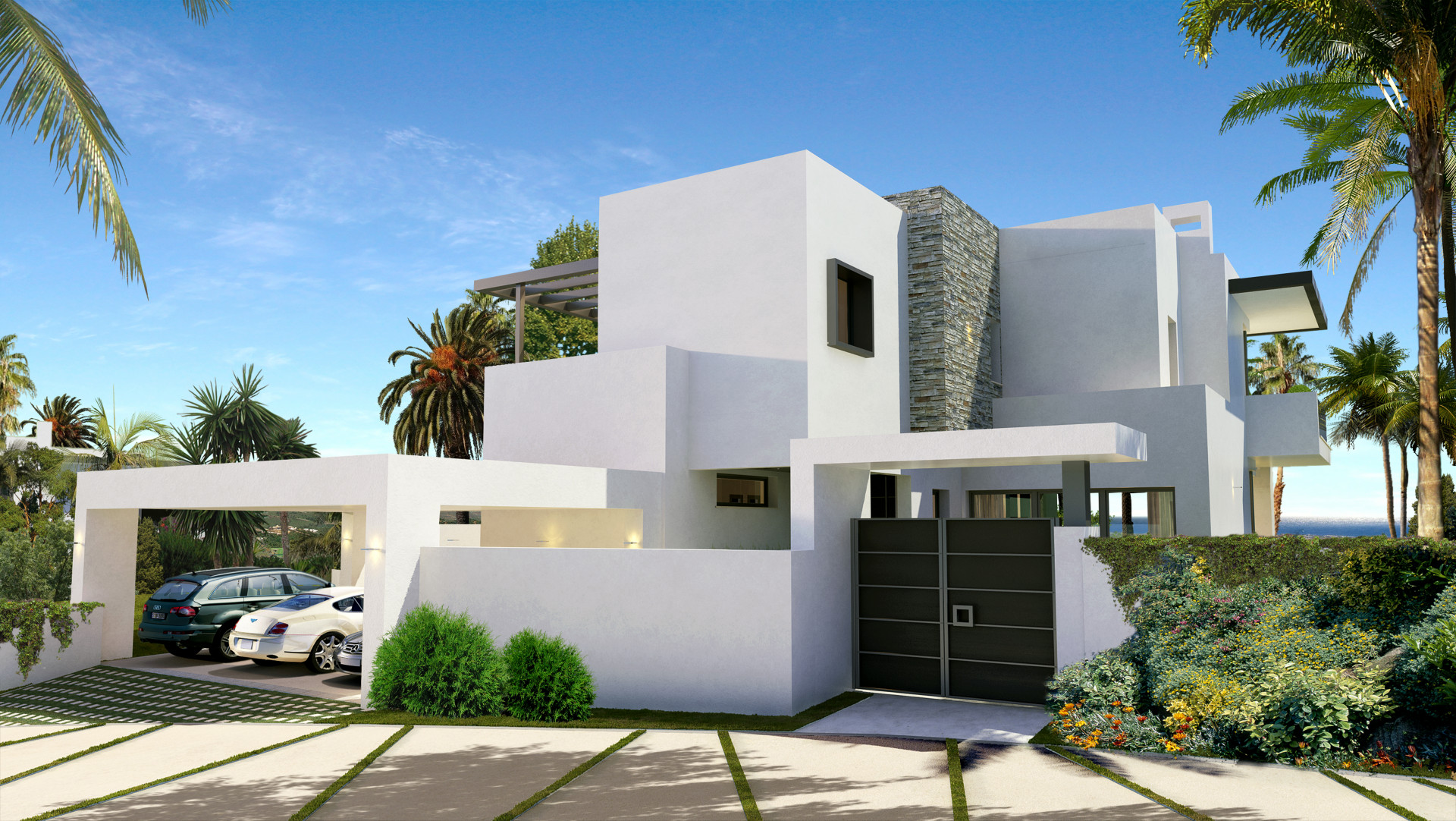 Gated community of luxurious modern villas in The Golden Mile – Marbella