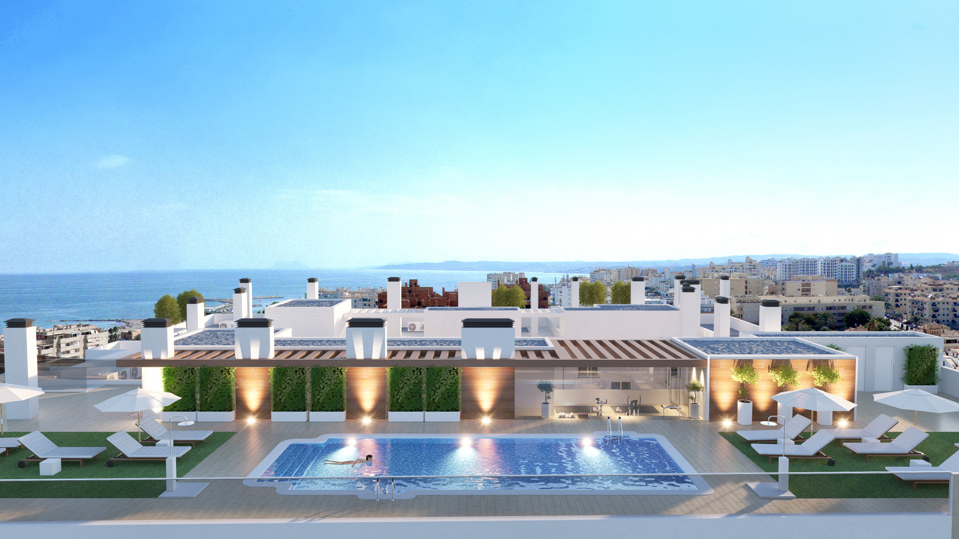 New contemporary beach front apartments for sale in Estepona Beach