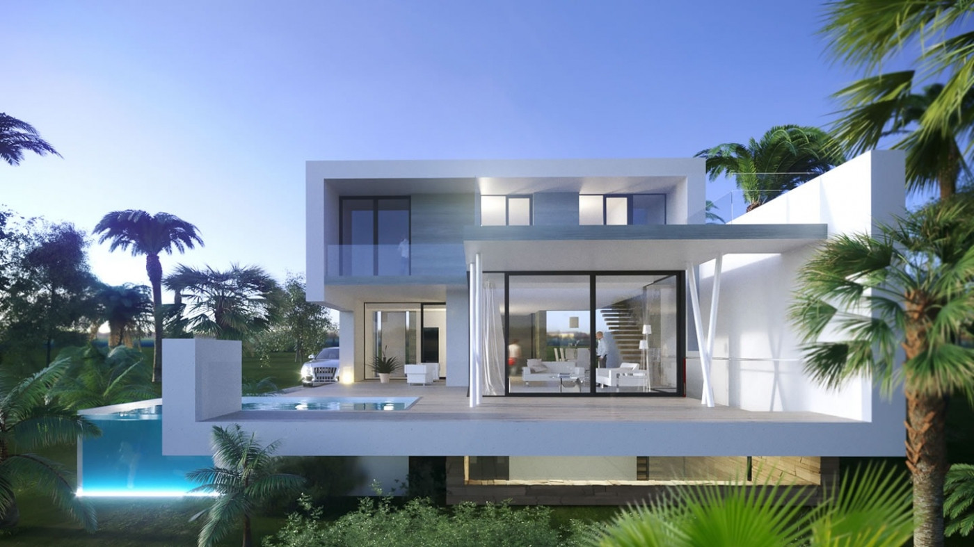 New project of modern style first line golf villas on the New Golden Mile in Estepona