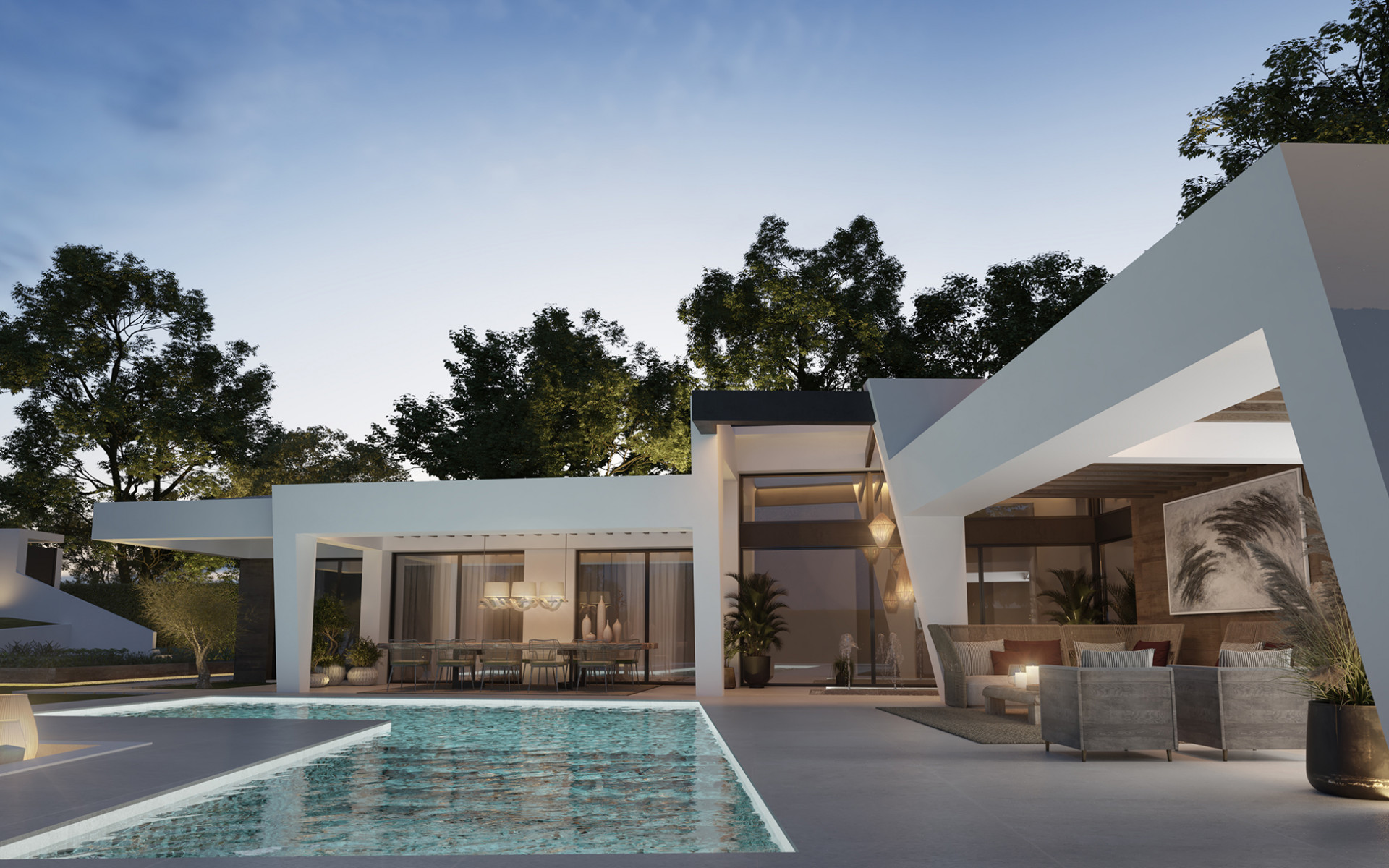 Boutique contemporary complex of modern villa for sale in Nueva Andalucia