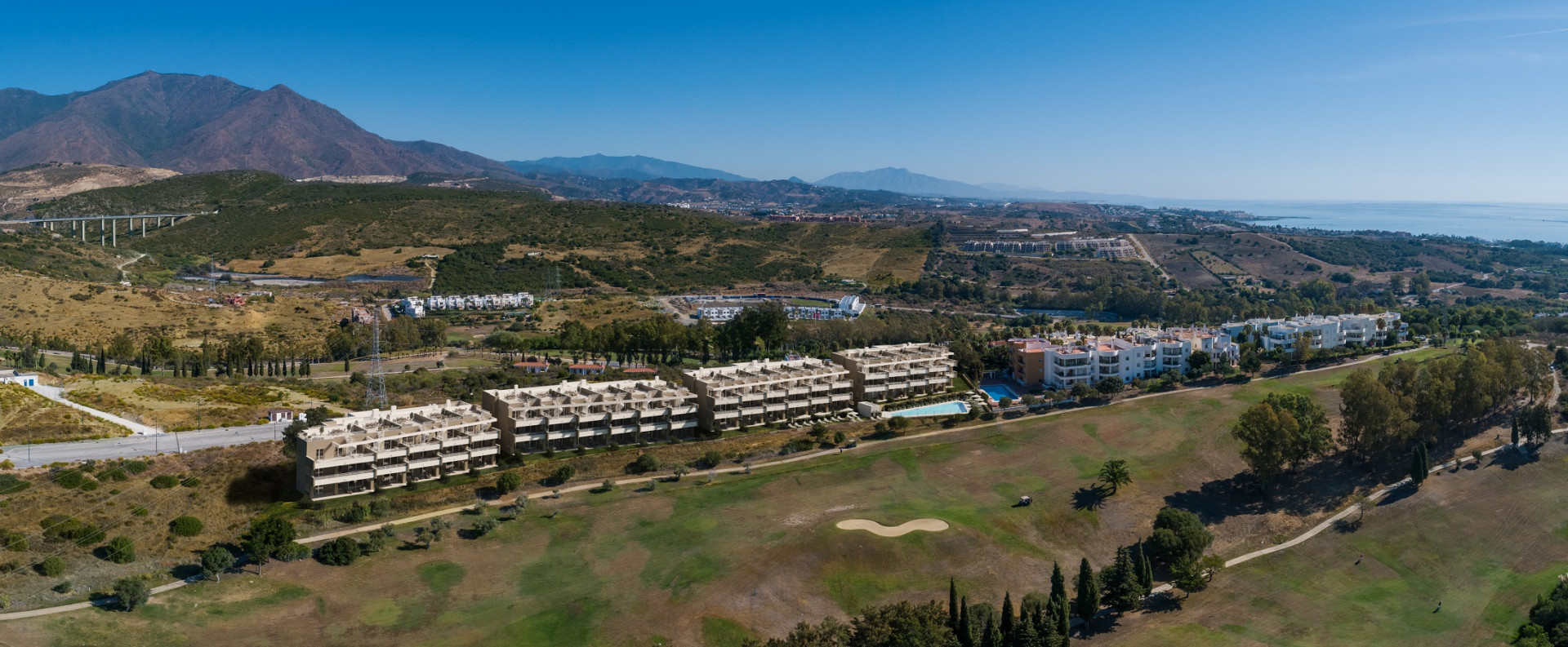 First line golf off-plan contemporary apartments and penthouses for sale in Estepona west