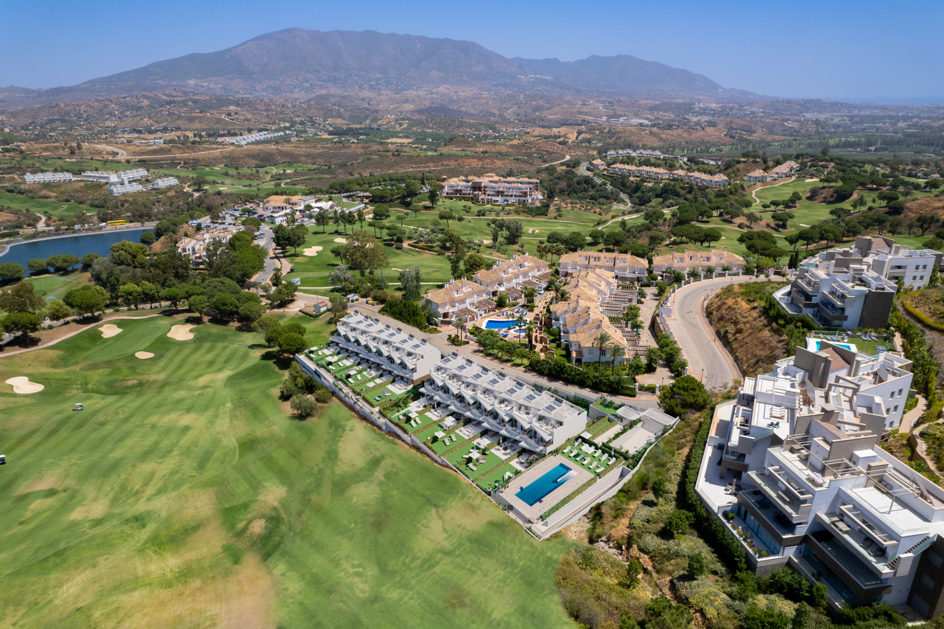 New off-plan first line golf development of modern townhouses for sale in La Cala Golf