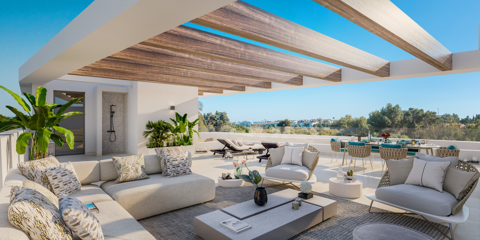 First line golf new complex of contemporary aparmtments and penthouses for sale in Guadalmina – Marbella