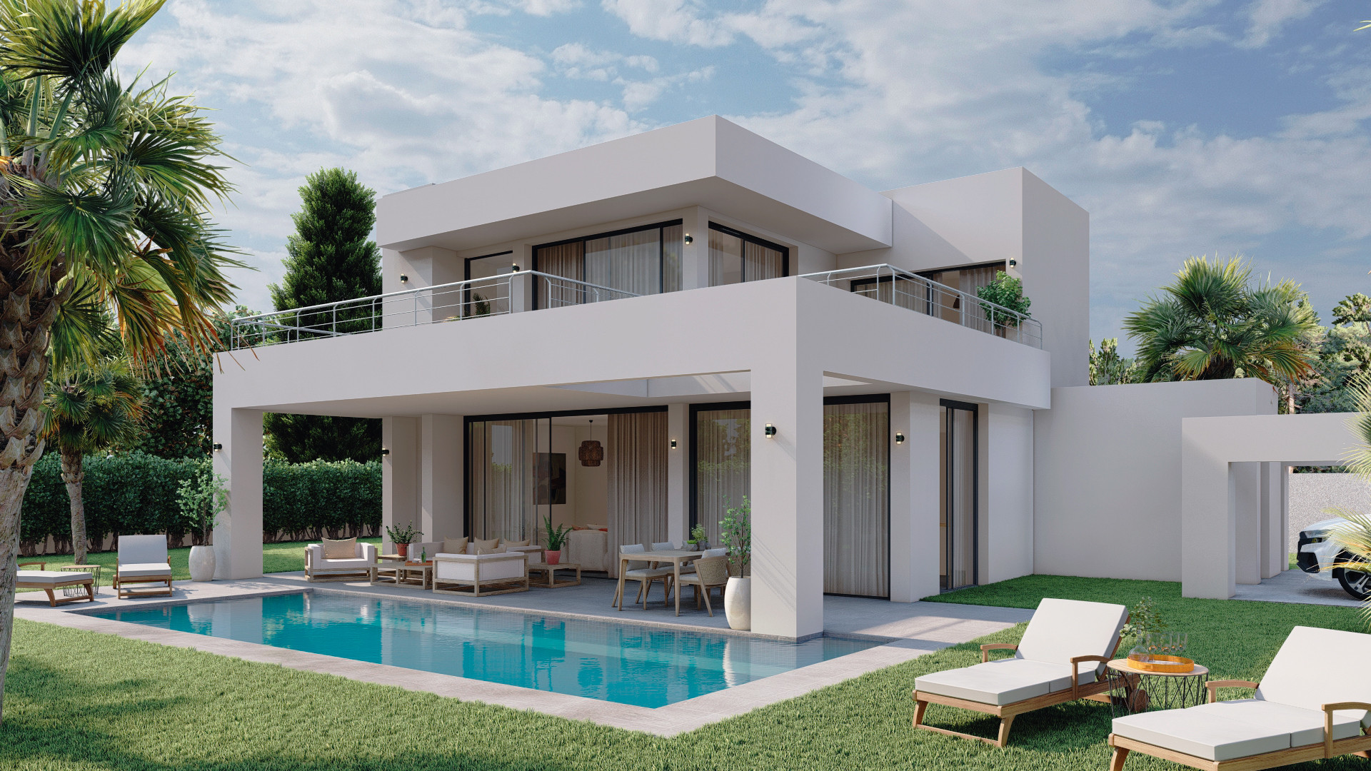 Complex of brand new modern contemporary beachside villas for sale in New Golden Mile