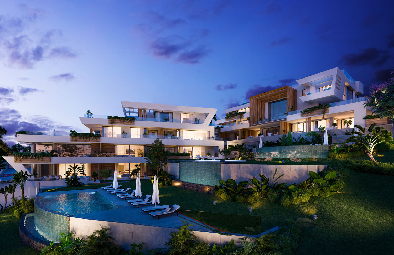 Boutique front line golf development of luxury contemporary apartments and penthouses in Cabopino