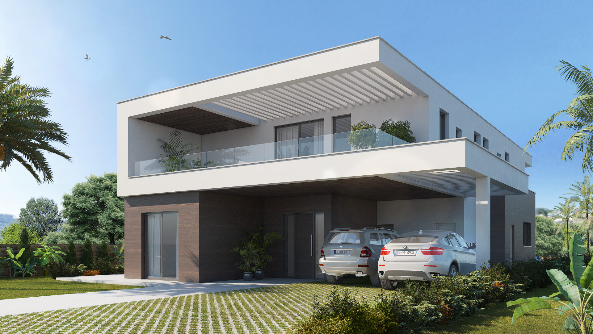New modern first line golf detached villa complex for sale in Calanova - Mijas Costa