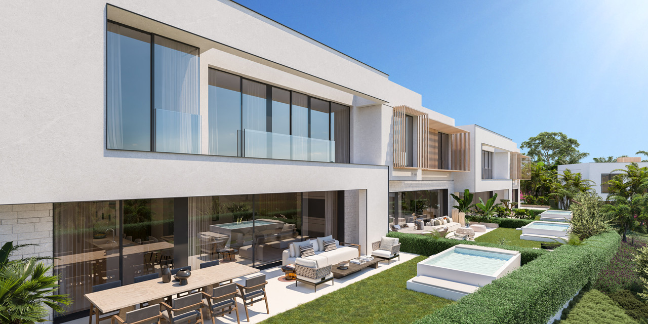 New development of front line golf modern townhouses for sale in La Cala Golf