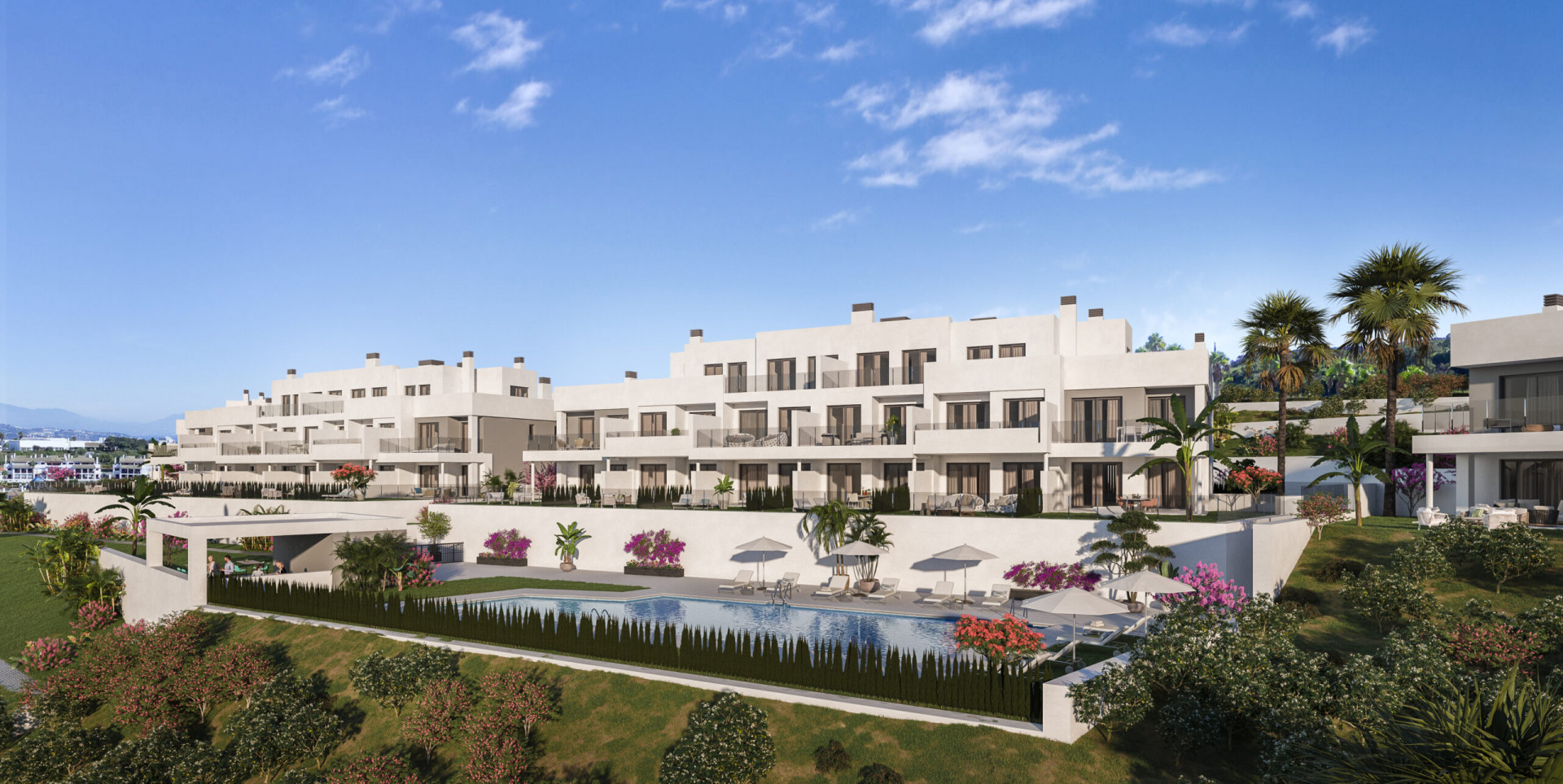First line golf apartments for sale in La Alcaidesa on the west side of Estepona