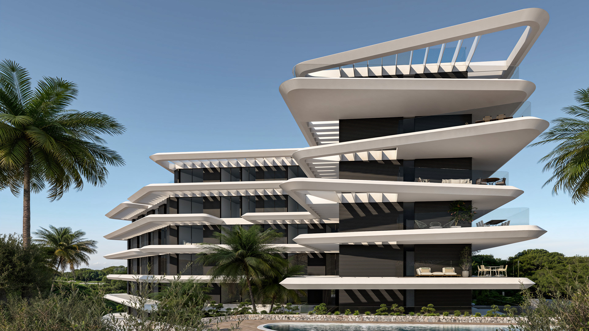 apartamentos contemporáneos en plano a la venta en el puerto de Estepona - Estepona Centro