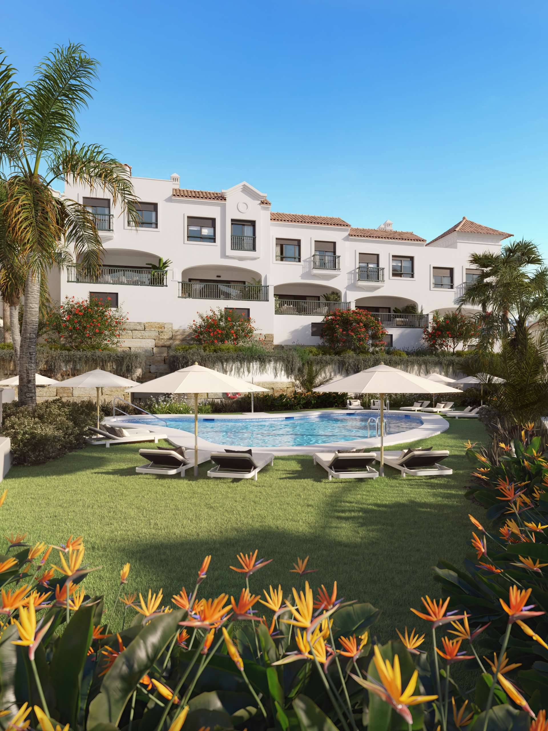 Complex of modern Andalusian townhouses for sale in Estepona oeste - Estepona