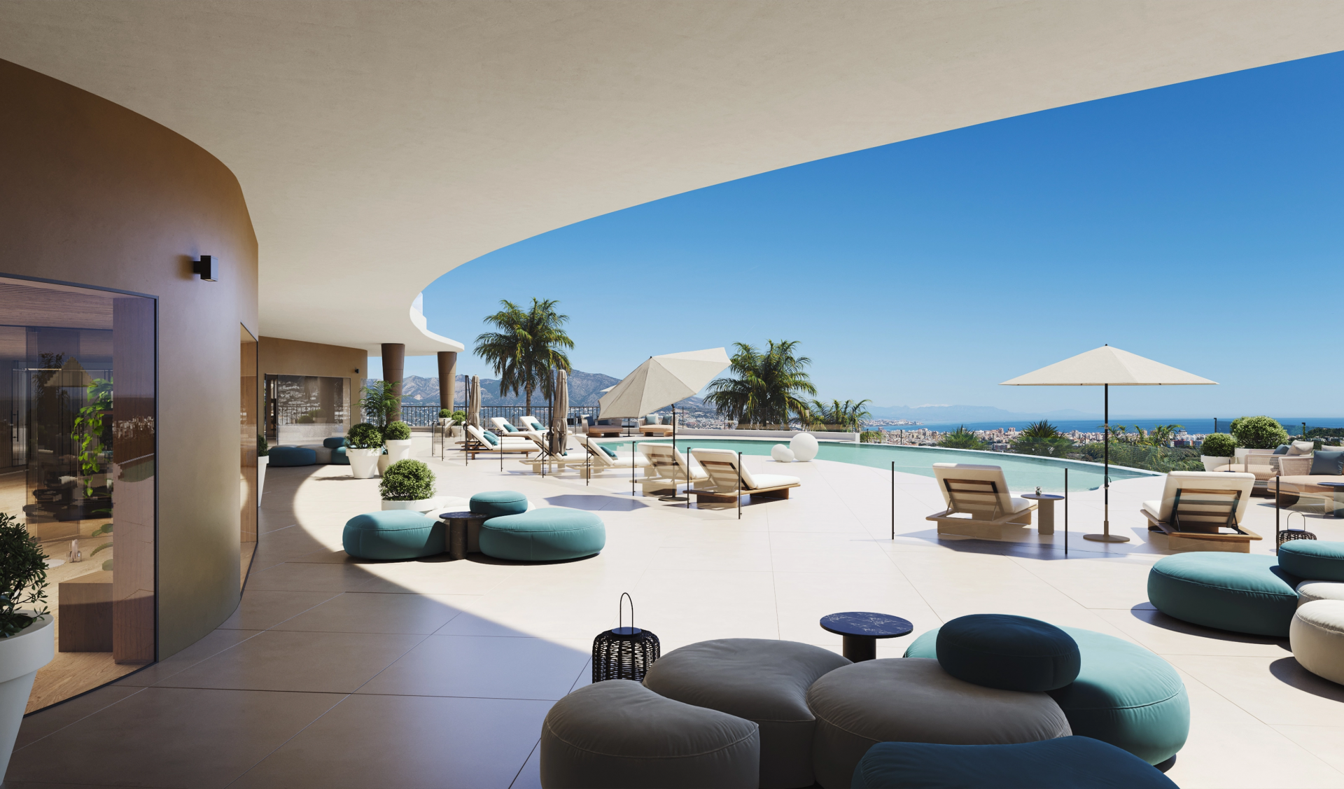 Complejo de apartamentos y áticos en primera línea de golf en plano en Cerros del Aguila - Hipodrómo - Mijas Costa