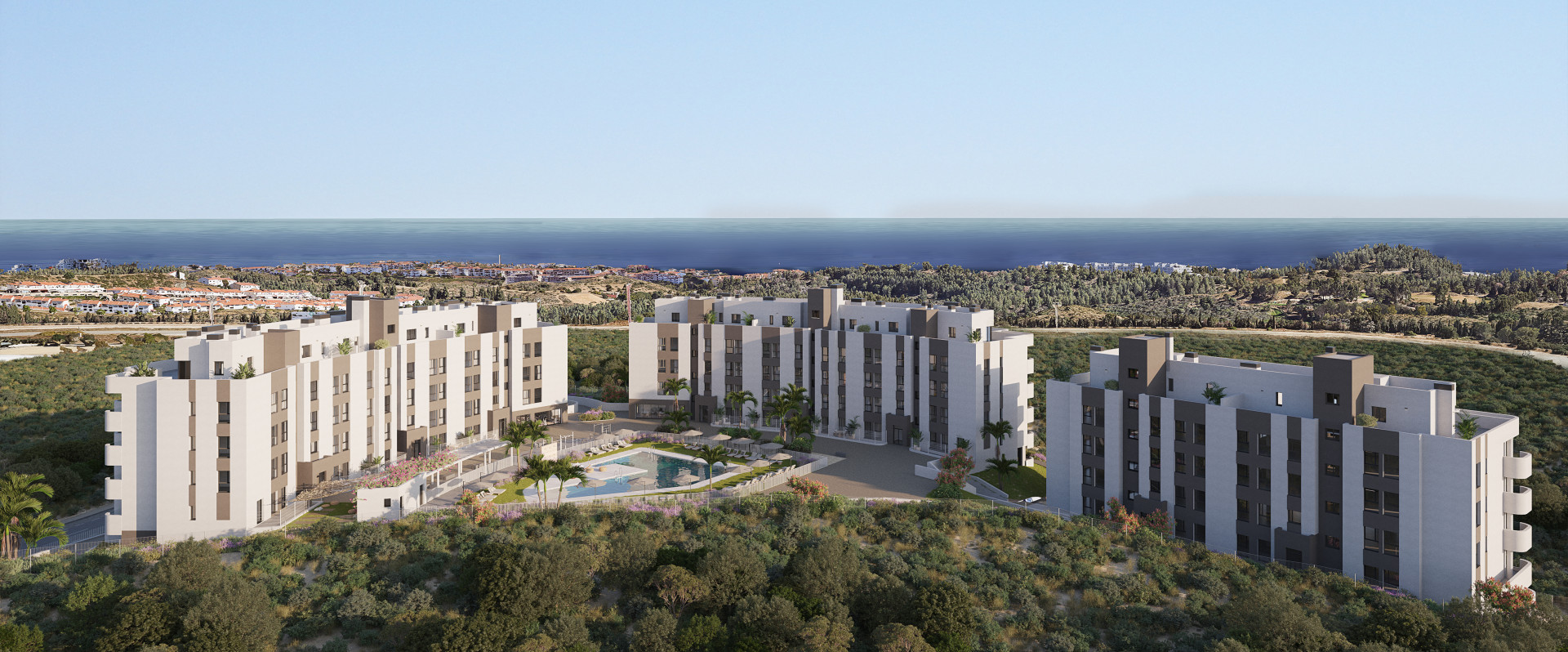 Complejo de apartamentos y áticos a estrenar sobre plano en Cerros del Águila - Mijas Costa