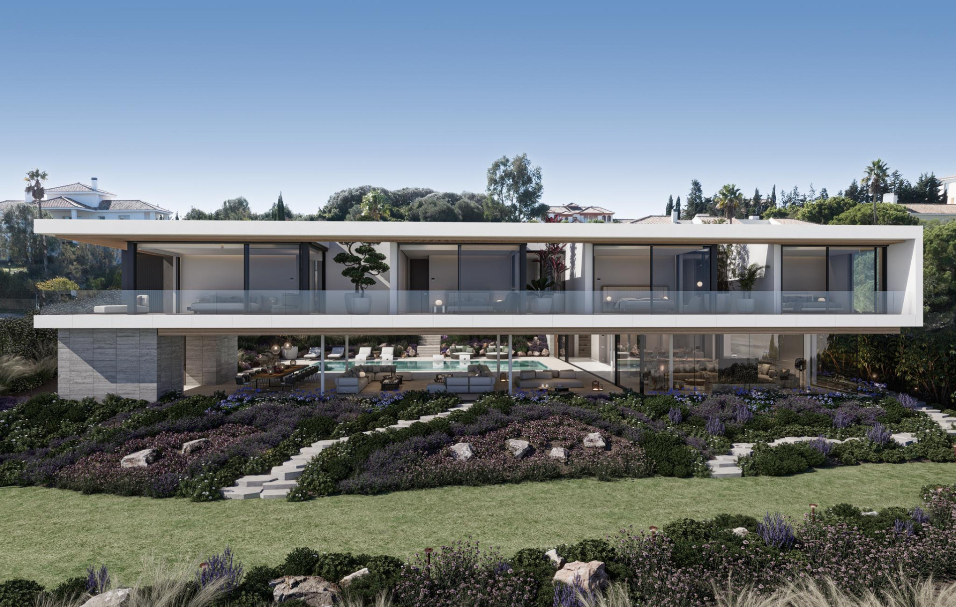 Off-plan contemporary first line golf villa for sale in Sotogrande