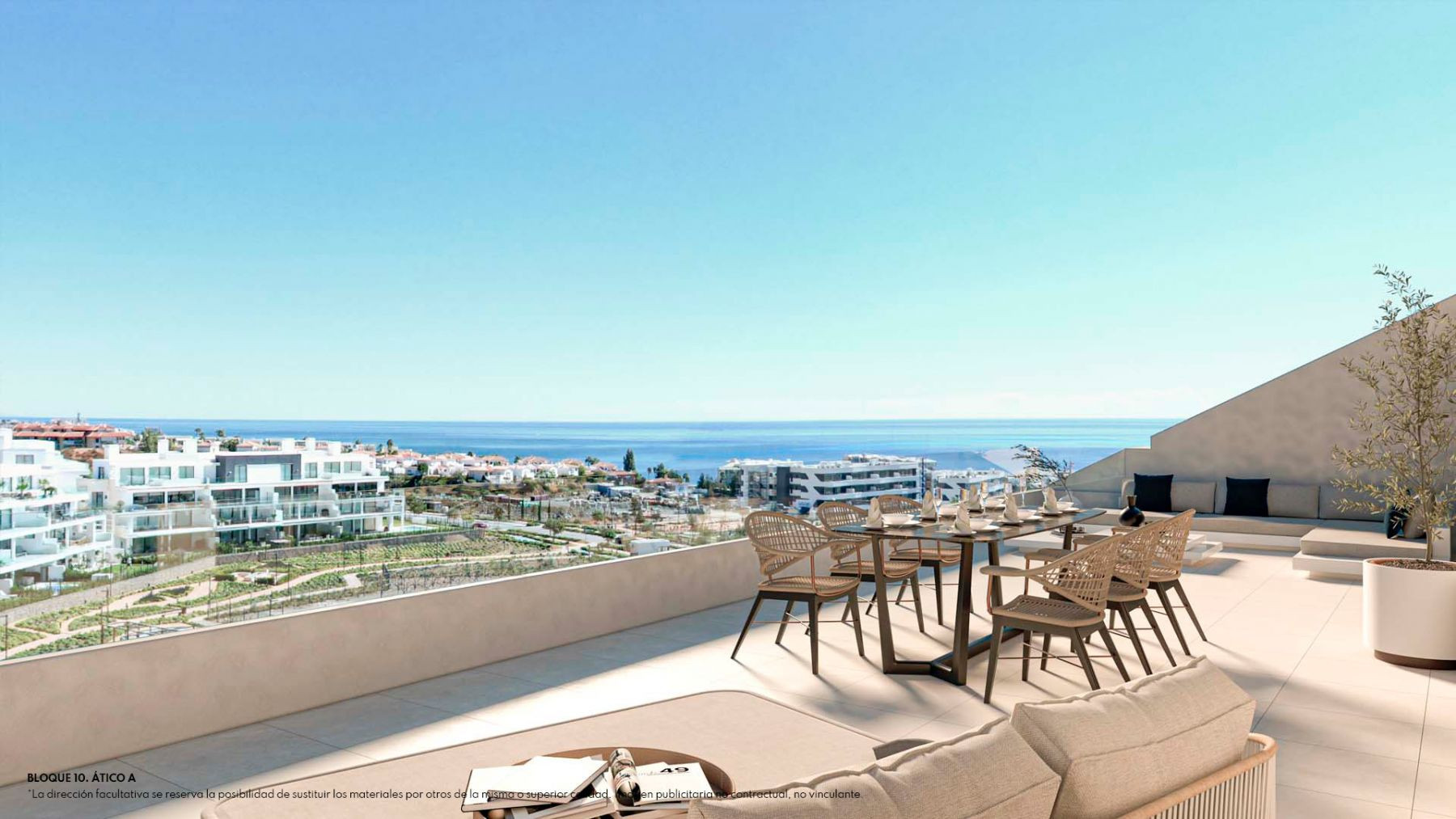 New project featuring modern garden villas, apartments, and penthouses for sale in Fuengirola.