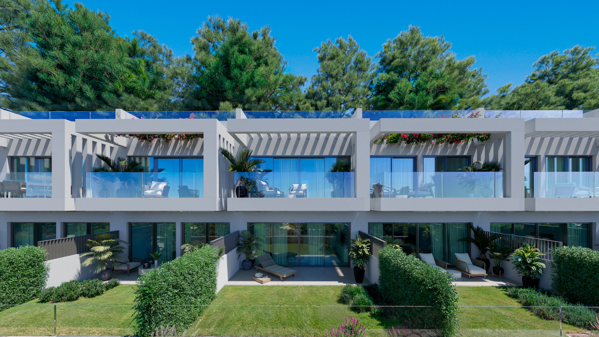 New exclusive and modern boutique golf complex of townhouses for sale in Chaparral - Mijas Costa