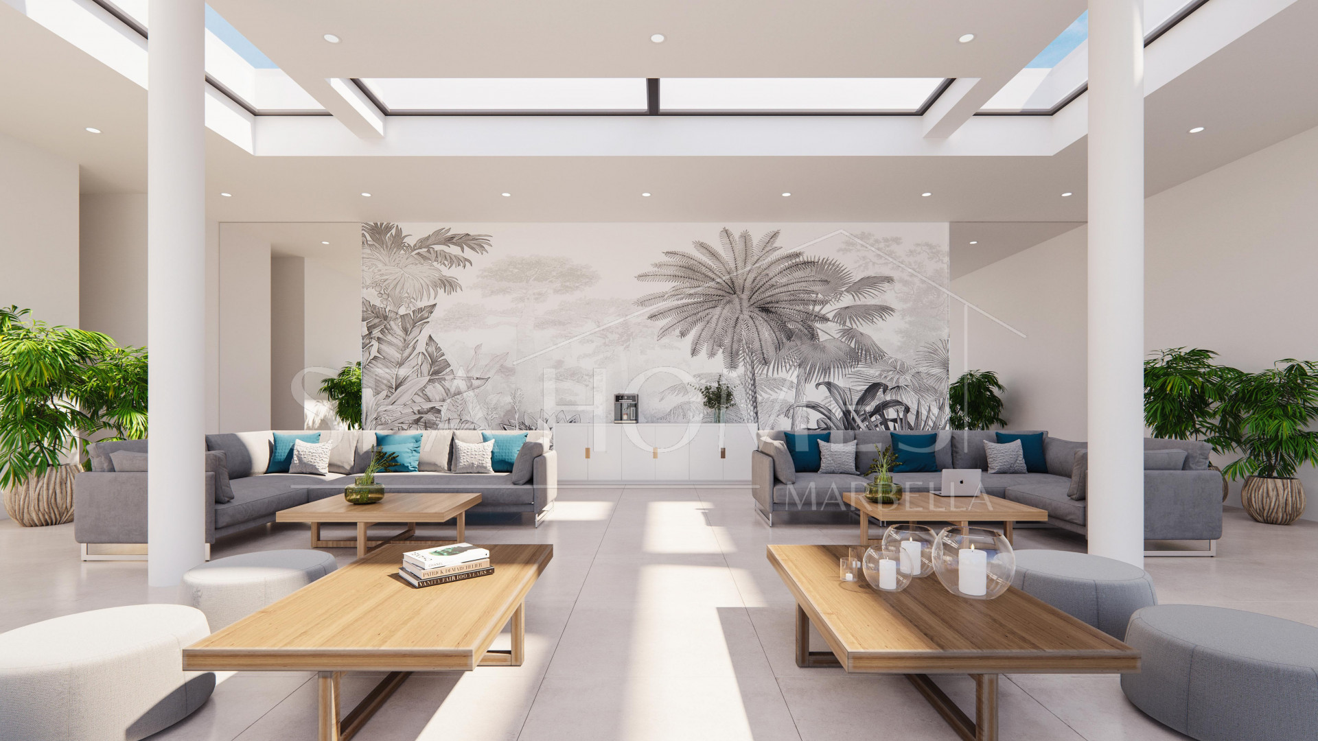 Contemporary penthouse with terrace and solarium both with panoramic views of the Mediterranean Sea in top location