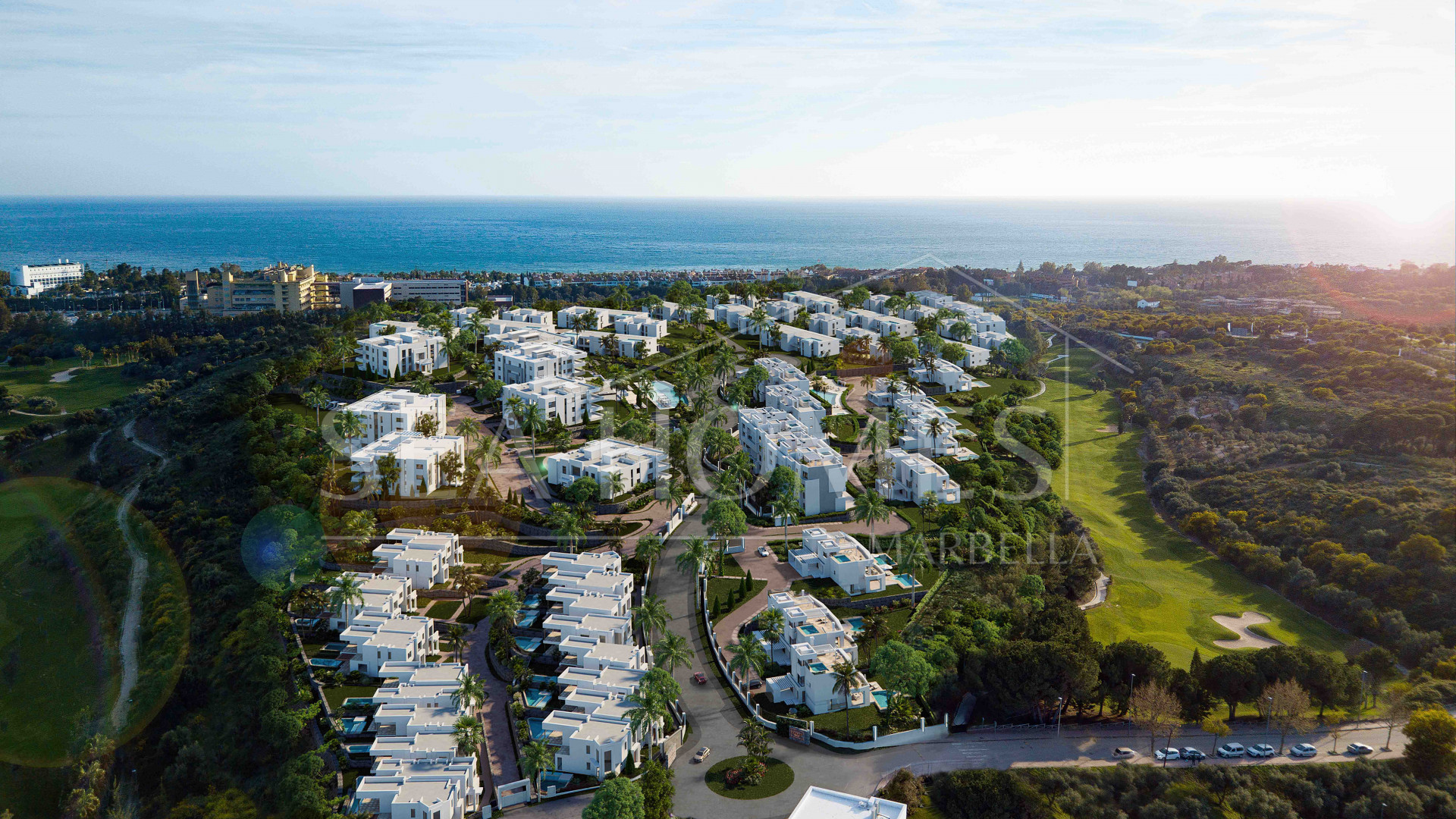 Contemporary penthouse with terrace and solarium both with panoramic views of the Mediterranean Sea in top location