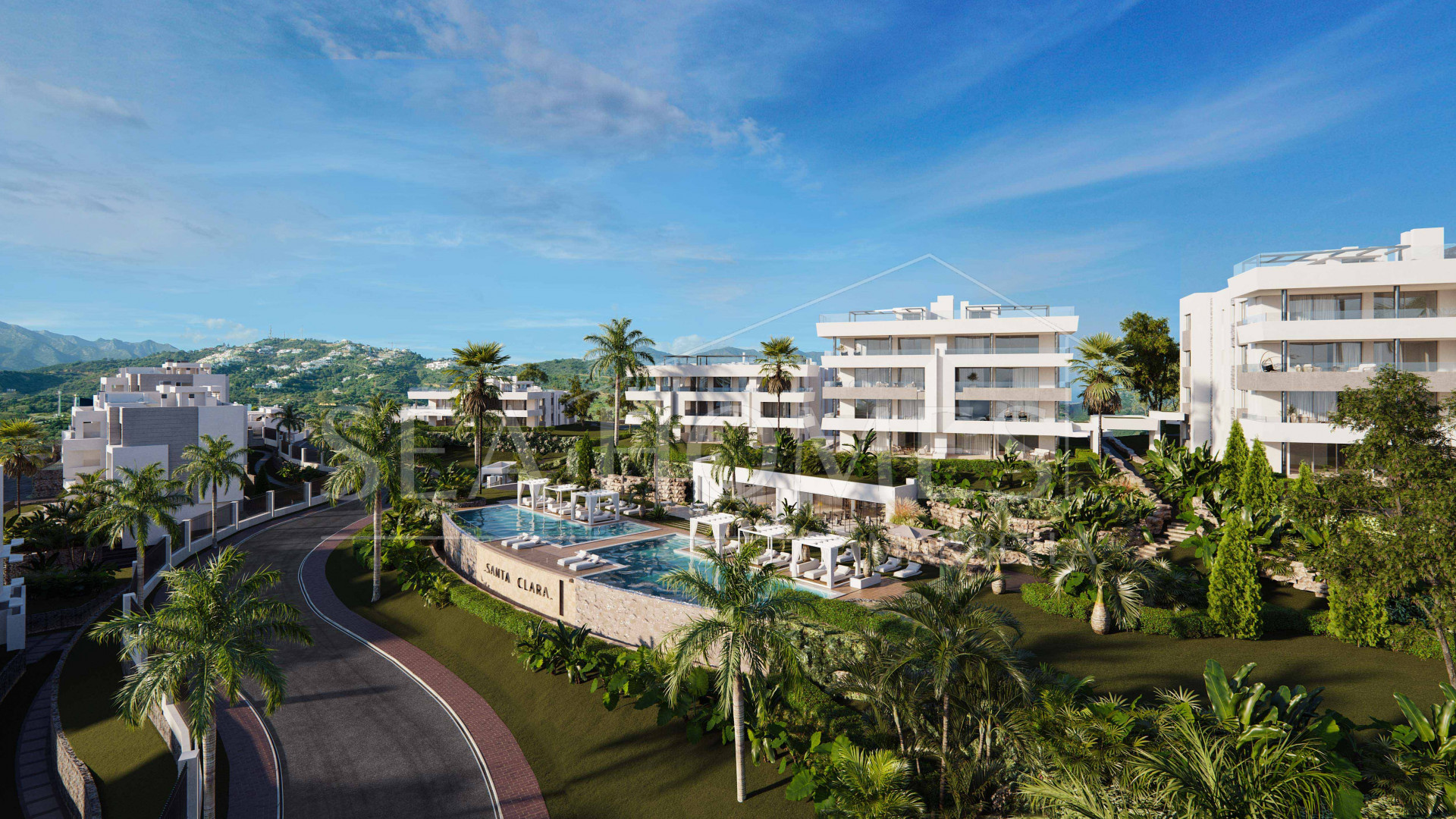 Contemporary penthouse with terrace and solarium both with panoramic views of the Mediterranean Sea in top location
