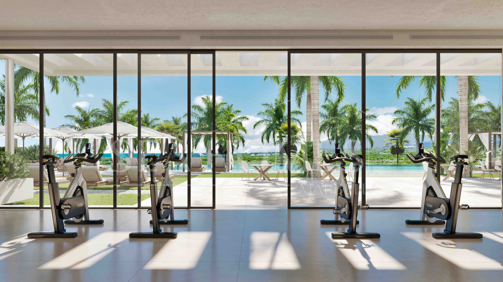 Contemporary penthouse with terrace and solarium both with panoramic views of the Mediterranean Sea in top location