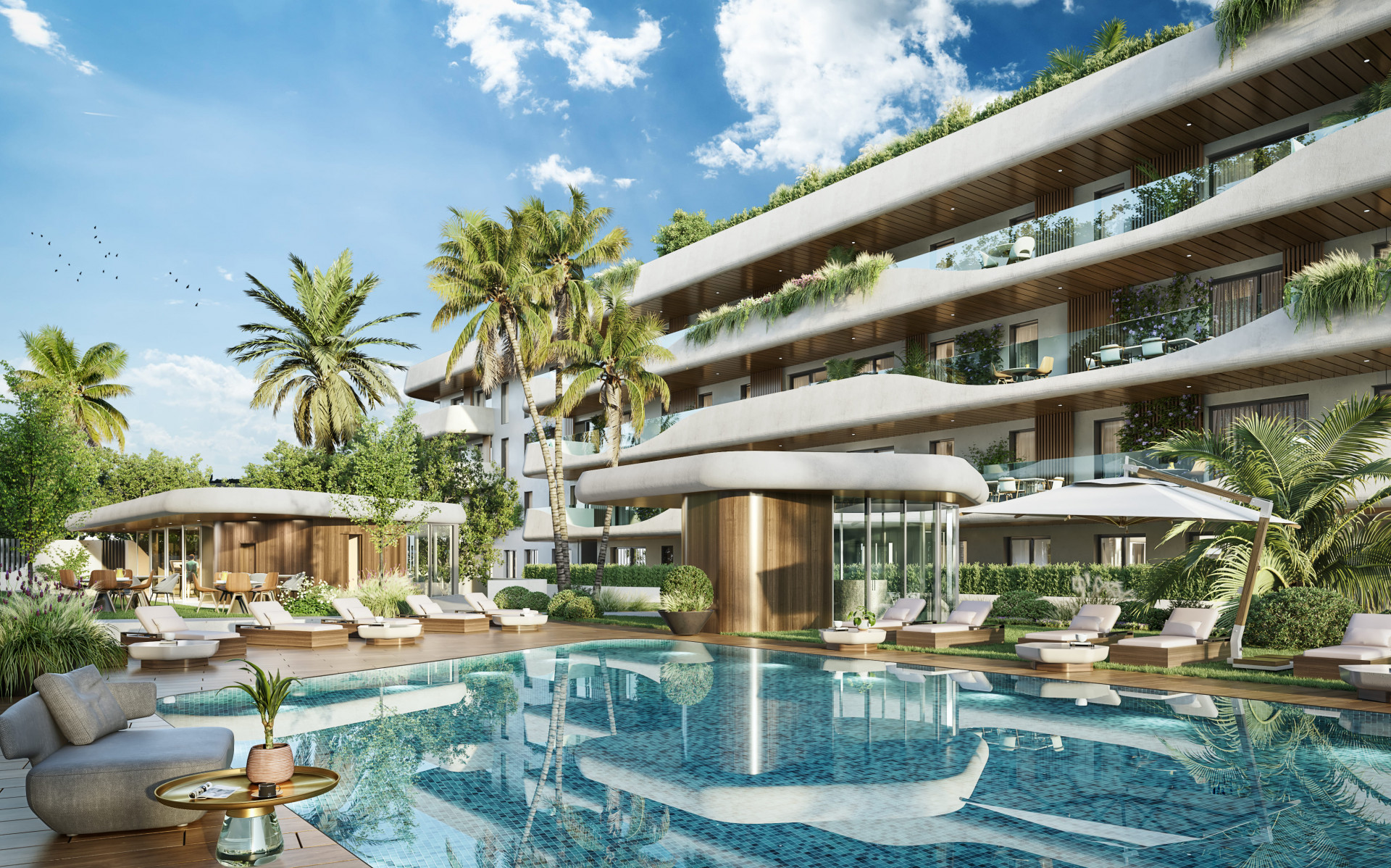 New development of apartments only steps away to the beach