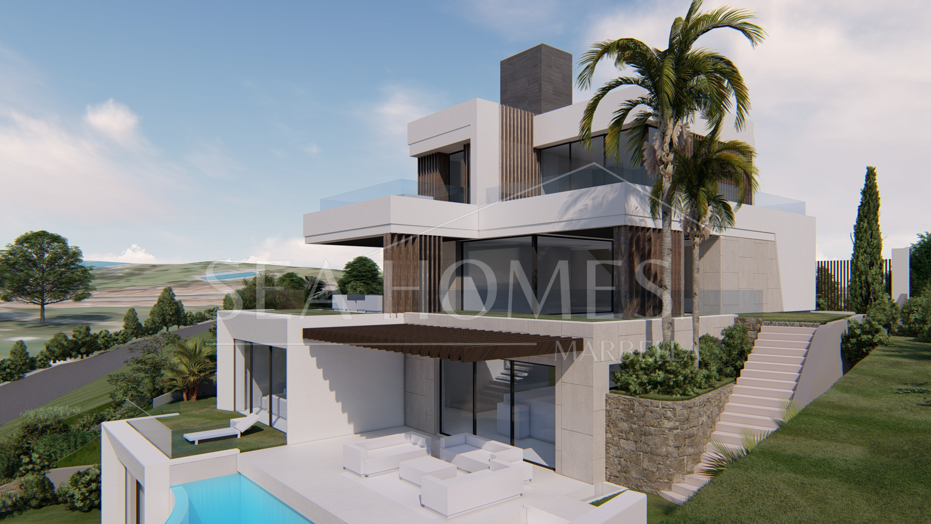 Plot and Project for contemporary villa of 1146 square metres built area in Puerto Banus´ best location