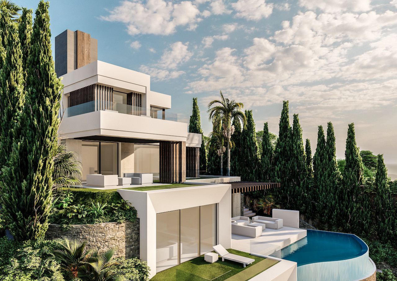 Off-plan contemporary minimalist villa, 1146 m2 built area, walking distance to Puerto Banus, unbeatable location