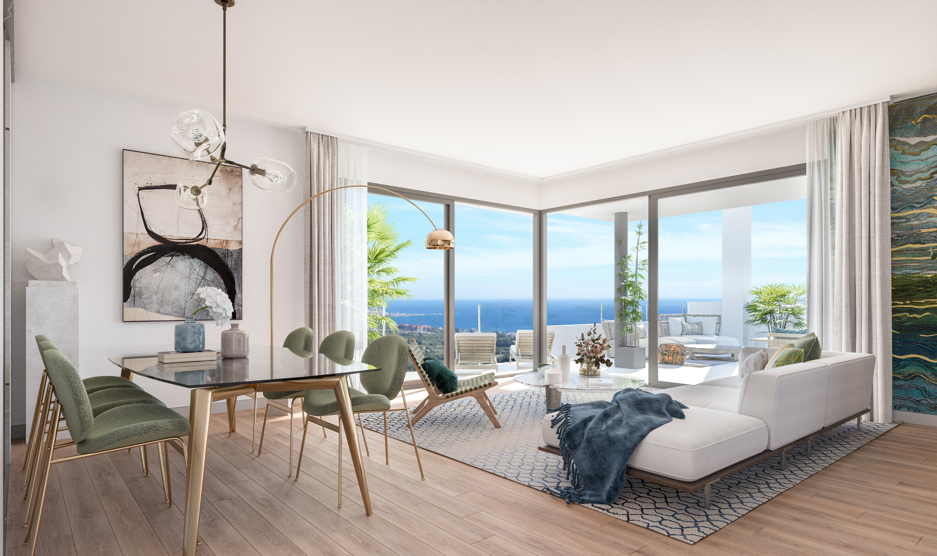 Neu gebautes Golf-Apartment mit faszinierendem Ausblick auf das Meer