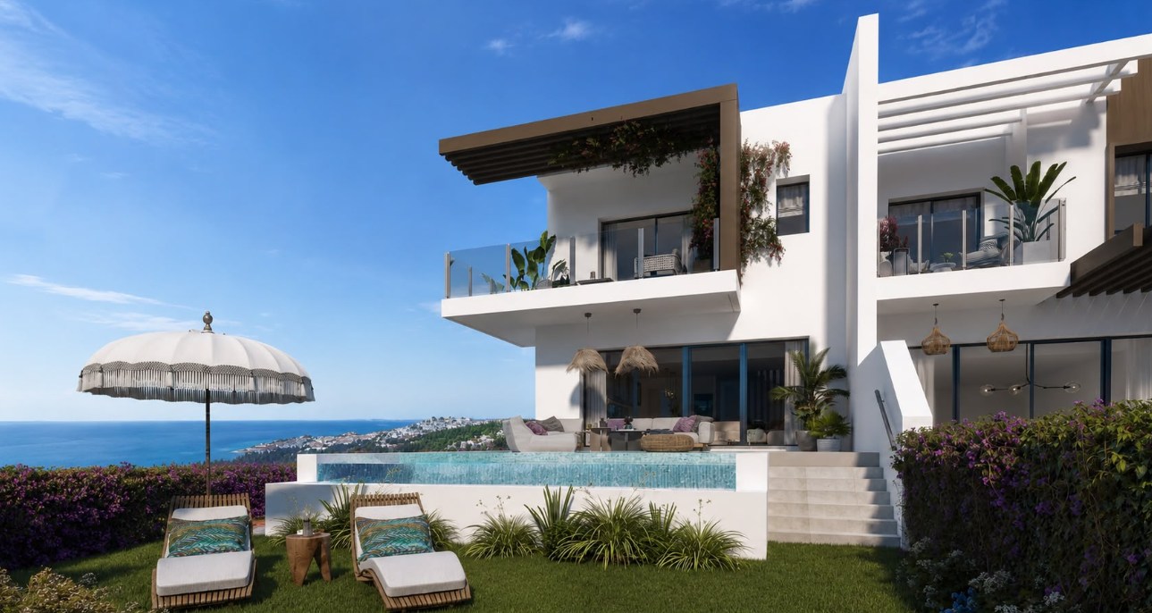 Luxury Frontline Golf Villas in La Cala de Mijas, Panoramic Sea Views – Costa del Sol