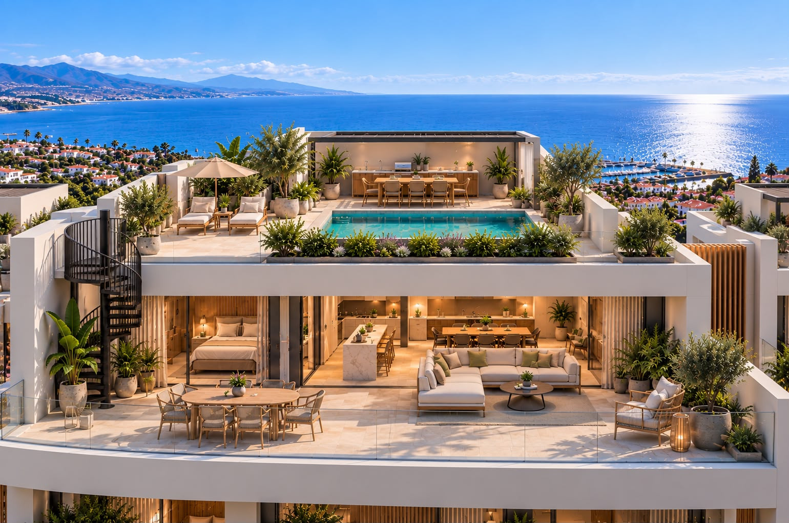 Luxury 3 Bedroom Penthouse for Sale in Estepona with Private Pool & Sea Views