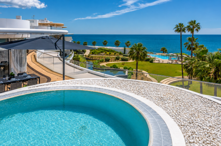 Luxury Frontline Beach Penthouse for Sale in Estepona with Private Pool & Panoramic Sea Views