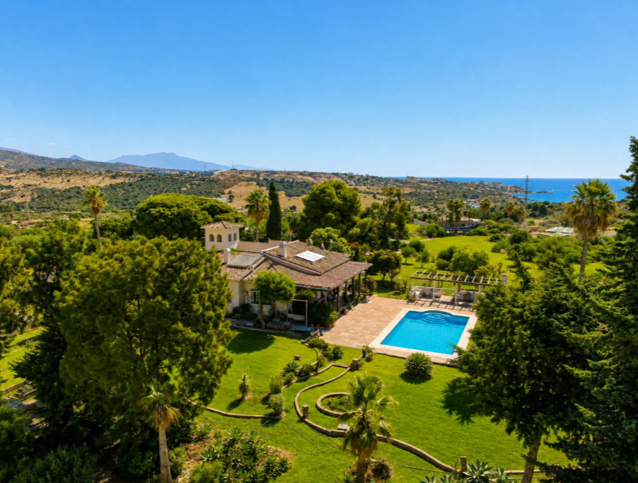 Charming Olive Grove Andalusian Villa for Sale in Estepona with Sea Views and 10,000 m² Plot