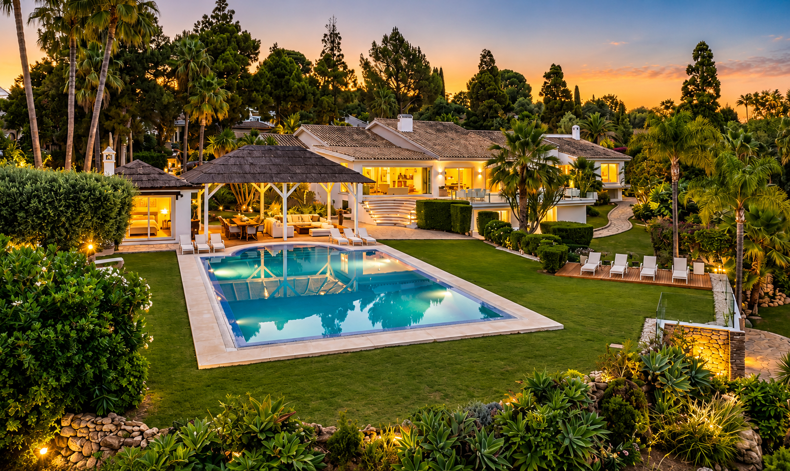 Luxury Sea View Retreat with Tropical Gardens and Guest Accommodation