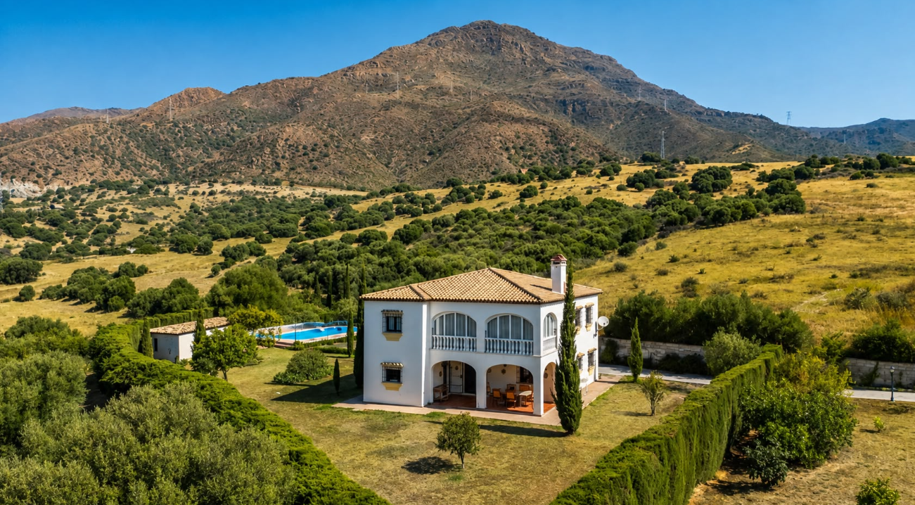 Private Country Villa with Extensive Grounds, Pool & Mountain Views in Estepona