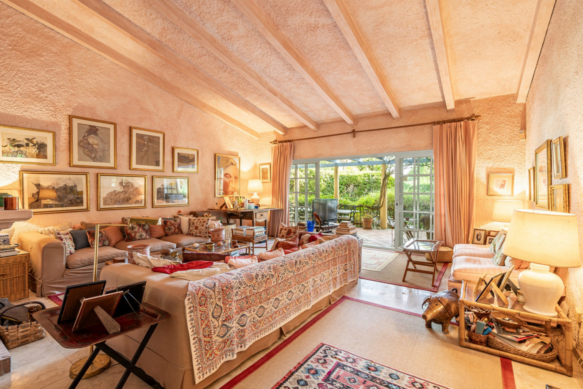 Captivating Andalusian style villa with eclectic Moorish inspired interiors.