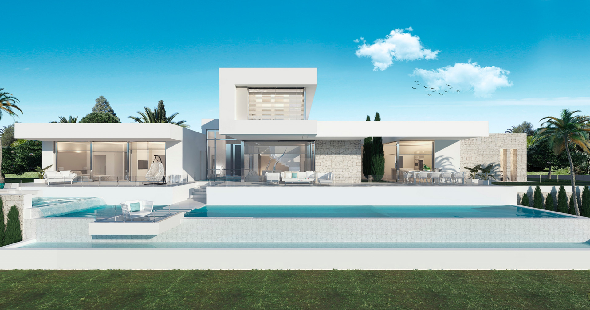 Contemporánea y elegante, esta nueva villa de 4 dormitorios con vistas al mar y cerca de los mejores campos de golf