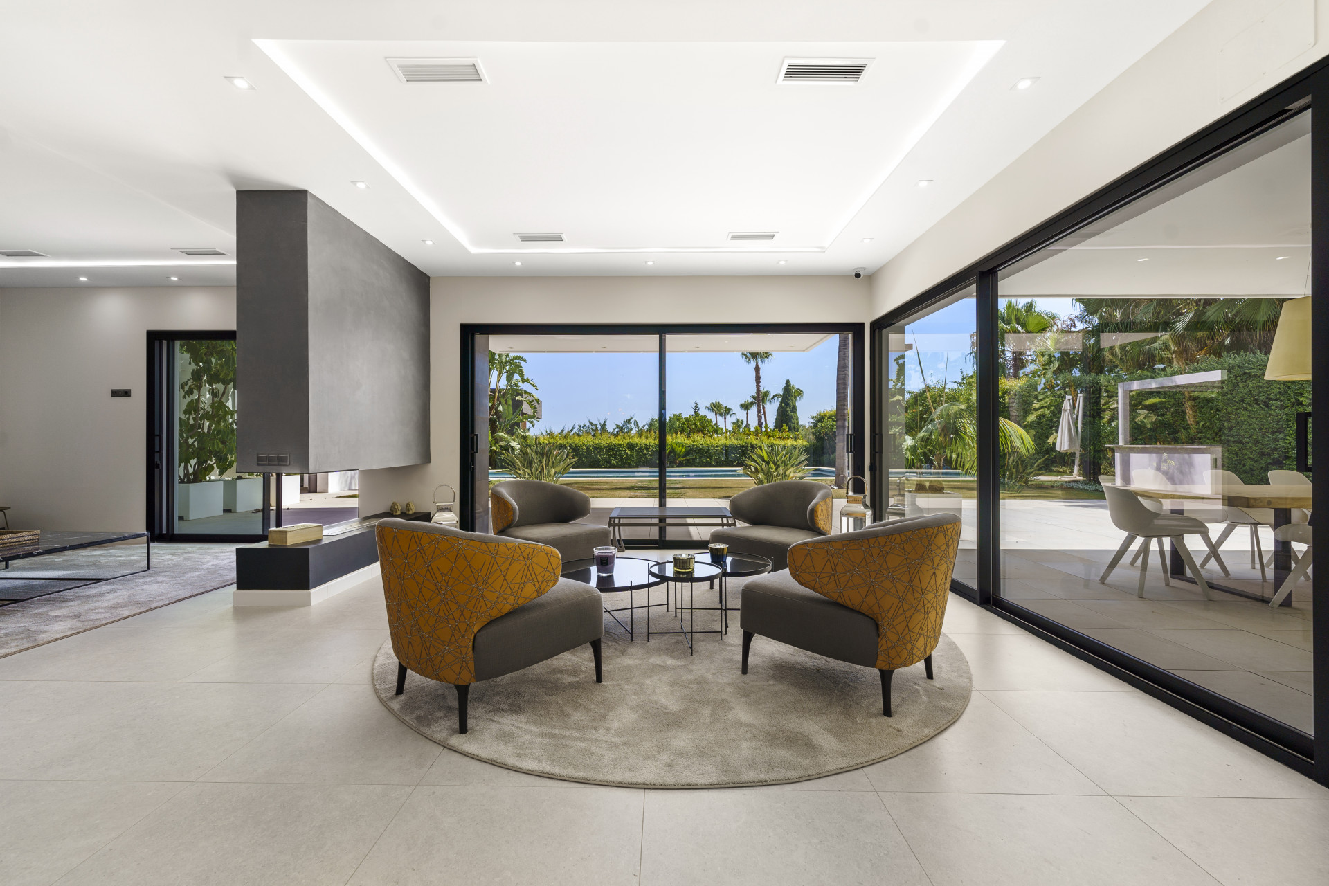 Chic, sleek and modern -  5 bedroom villa is elegantly appointed within a leafy enclave of Marbella.