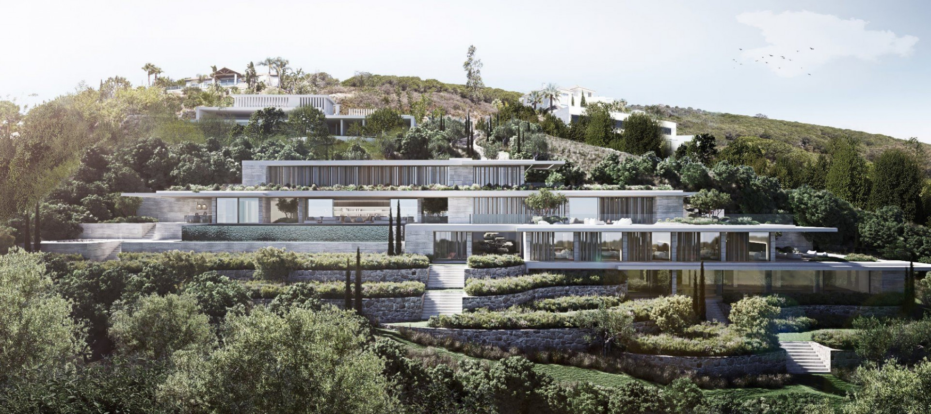 Majestuosa residencia con vistas de 180º es una pieza de arquitectura moderna, y el epítome del estilo