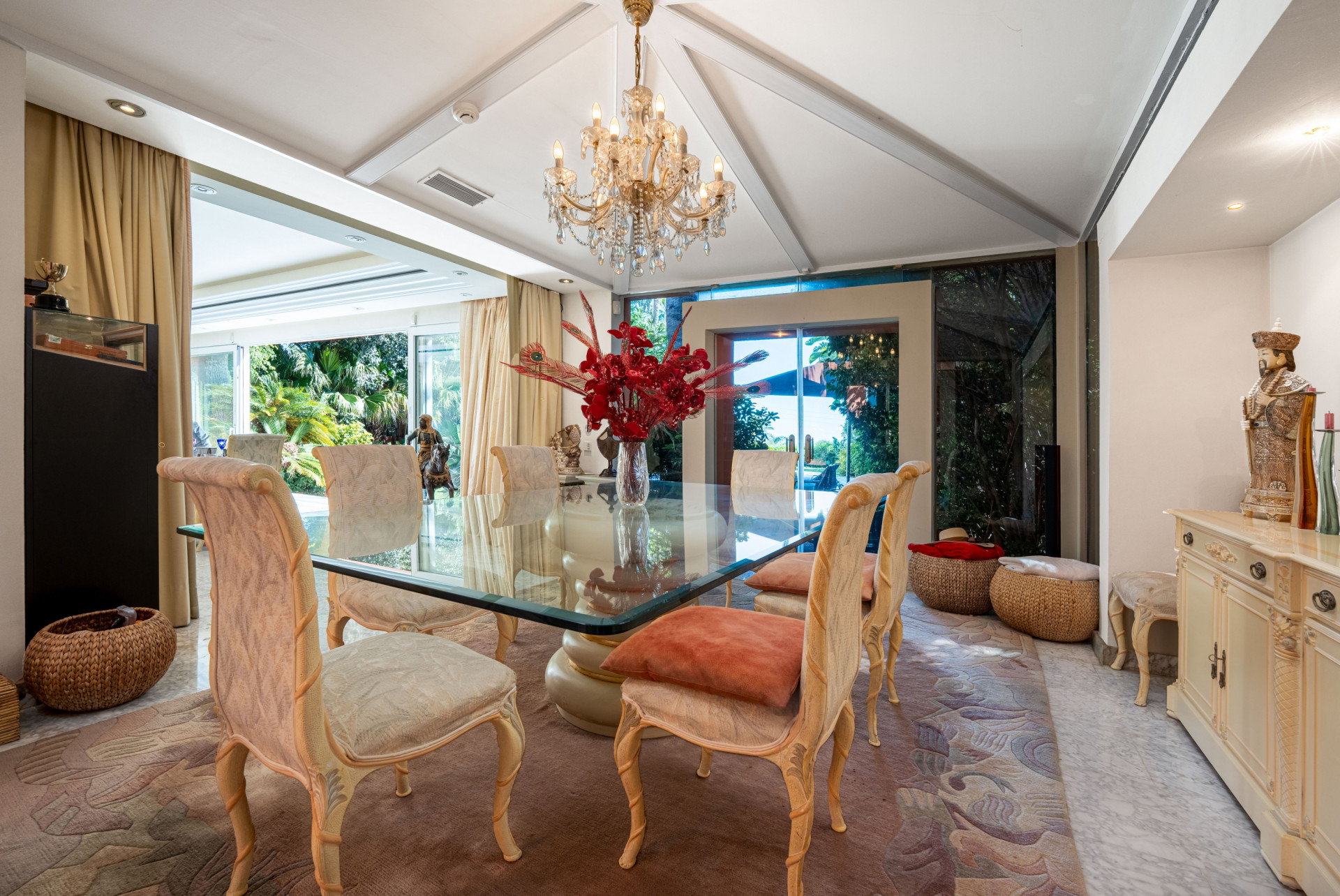 Secluded stately mansion languishes amidst subtropical gardens in the heart of Marbella.