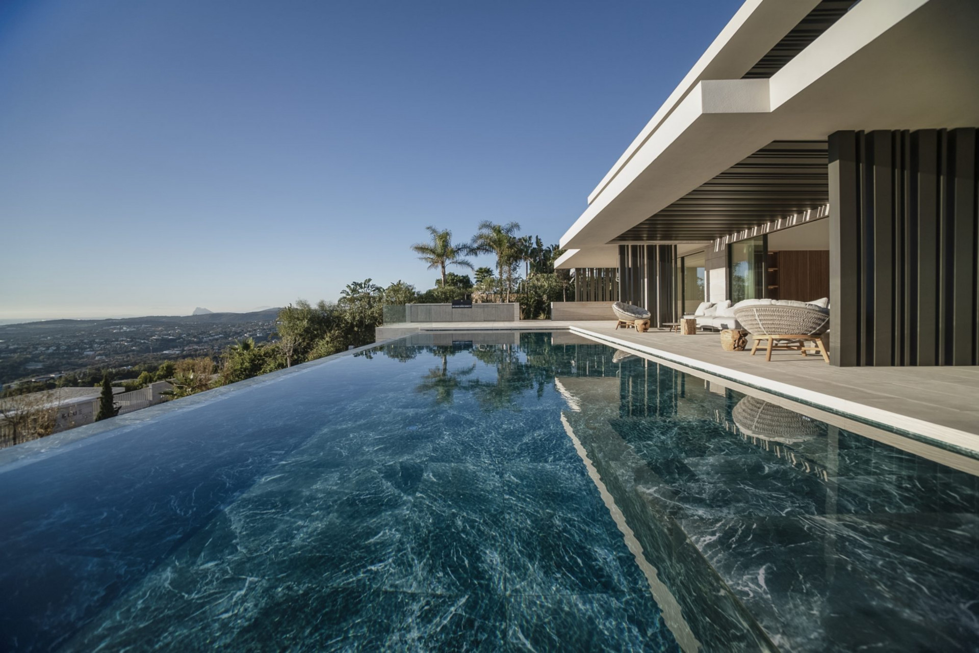 Ultra chic and modern residence flaunts 180º unparalleled views along southern Spanish coastline