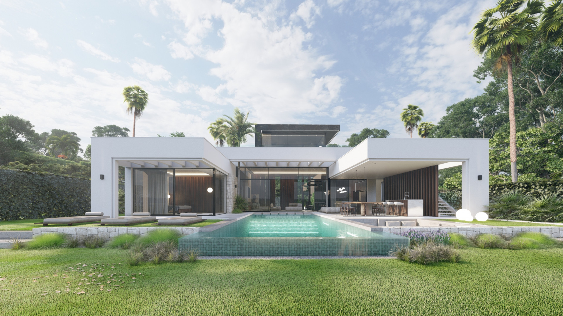 Exquisite modernistic contemporary villa gilds the golf valley in Nueva Andalucia with its effortless elegance