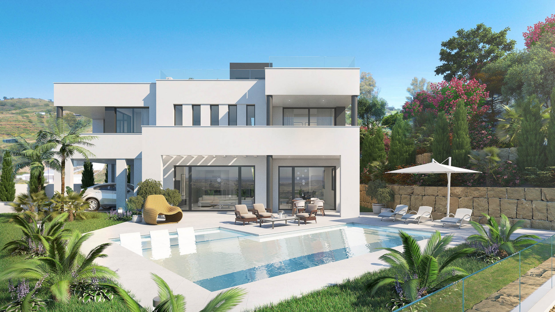 Fantástica villa en venta con vistas al golf y al mar en La Cala Golf, Mijas