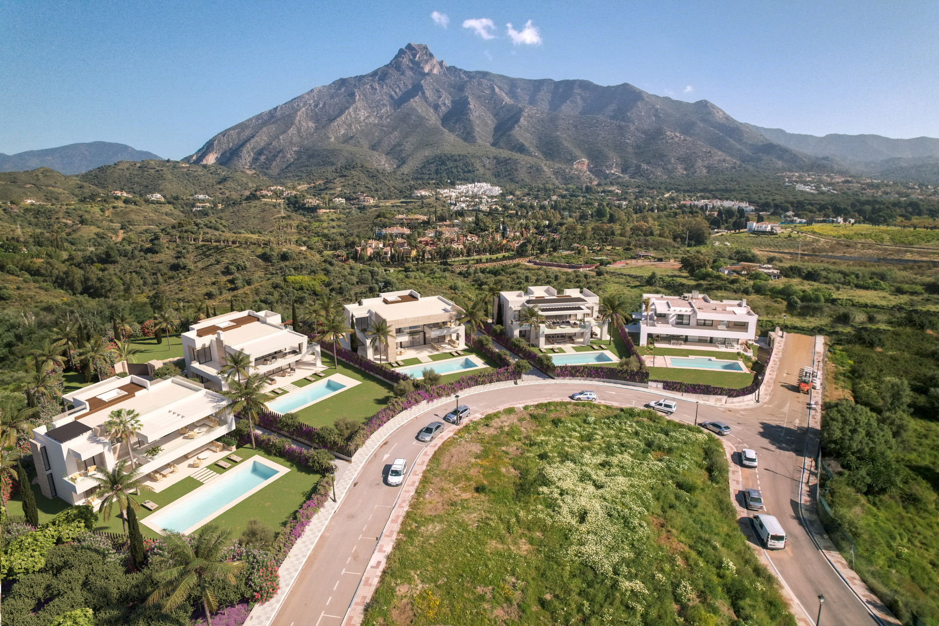 LUXURY RESIDENTIAL COMPLEX OF 5 MODERN-STYLE VILLAS ON THE GOLDEN MILE MARBELLA