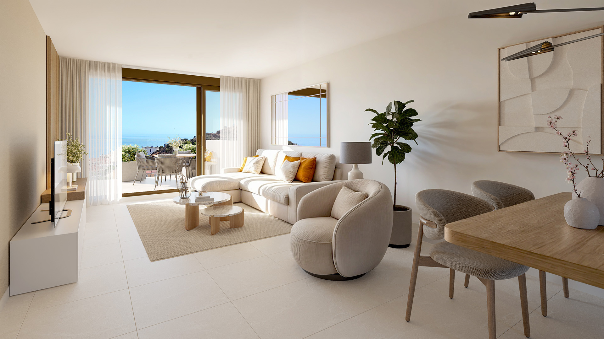 Exclusivas viviendas con amplias terrazas y vistas al mar en Rincón de la Victoria