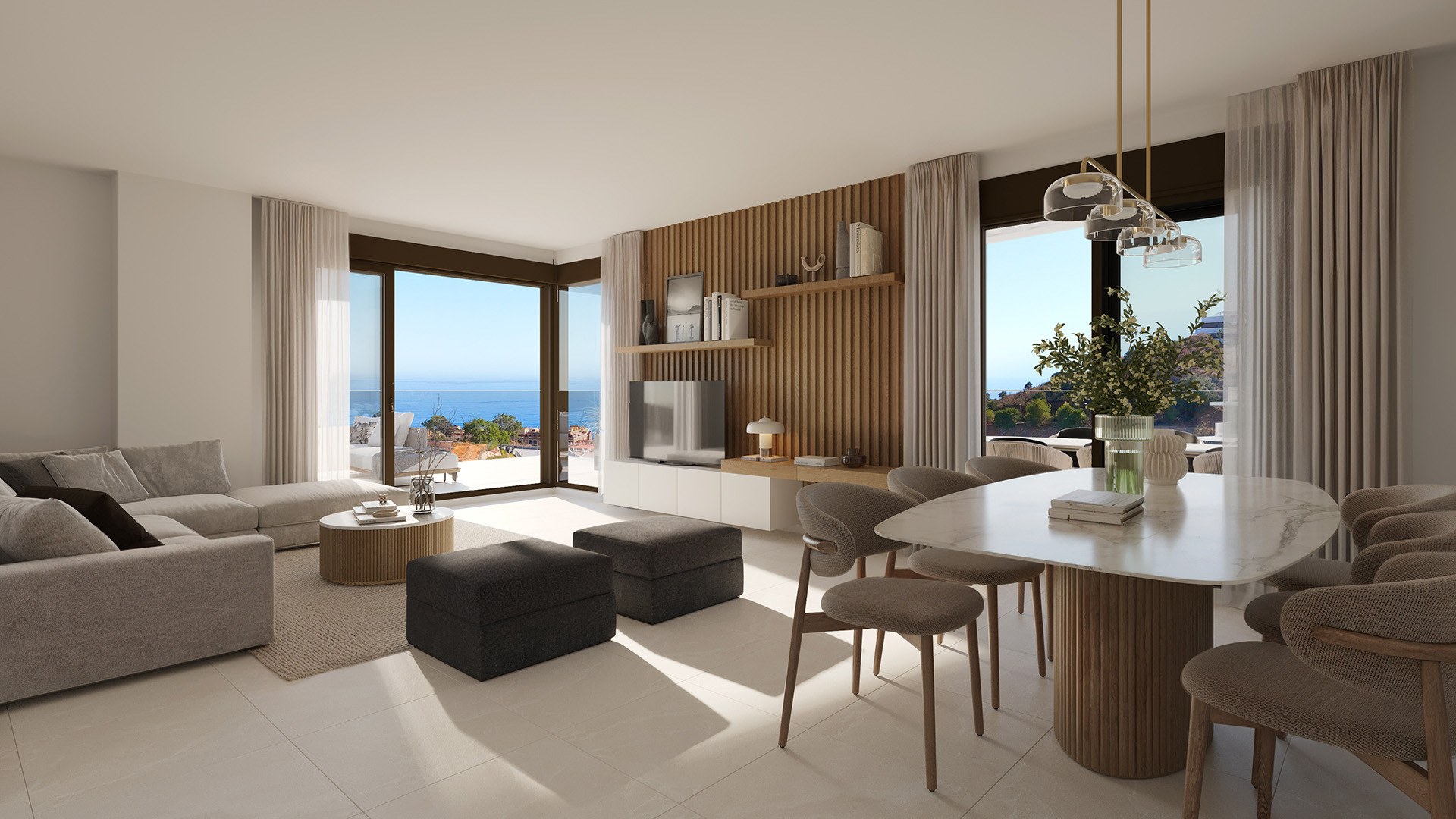Exclusivas viviendas con amplias terrazas y vistas al mar en Rincón de la Victoria